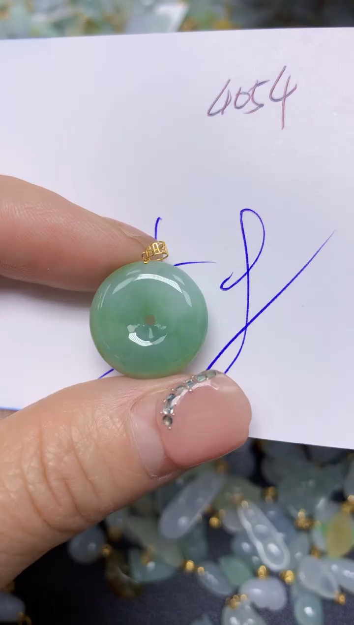 【闪购商品】翡翠挂件18K金镶嵌 天然翡翠A货