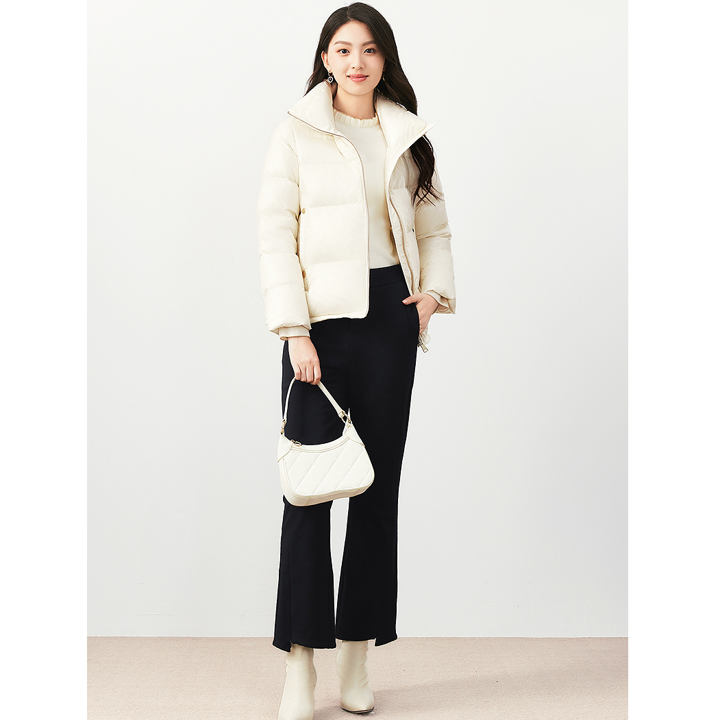 【商场同款】珂莱蒂尔冬季新品羽绒裤加绒显瘦休闲裤时尚百搭微喇