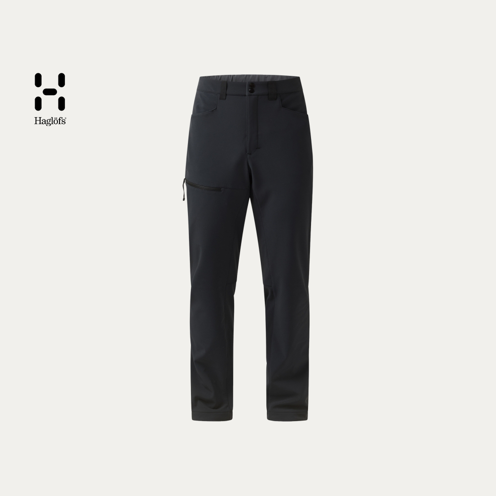 Haglofs火柴棍男子户外保暖软壳裤防风防水加绒弹力徒步长裤
