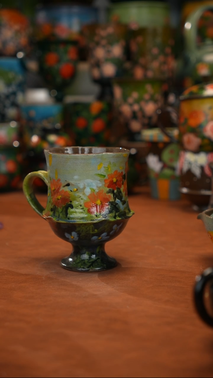 紫砂油画手绘釉下彩