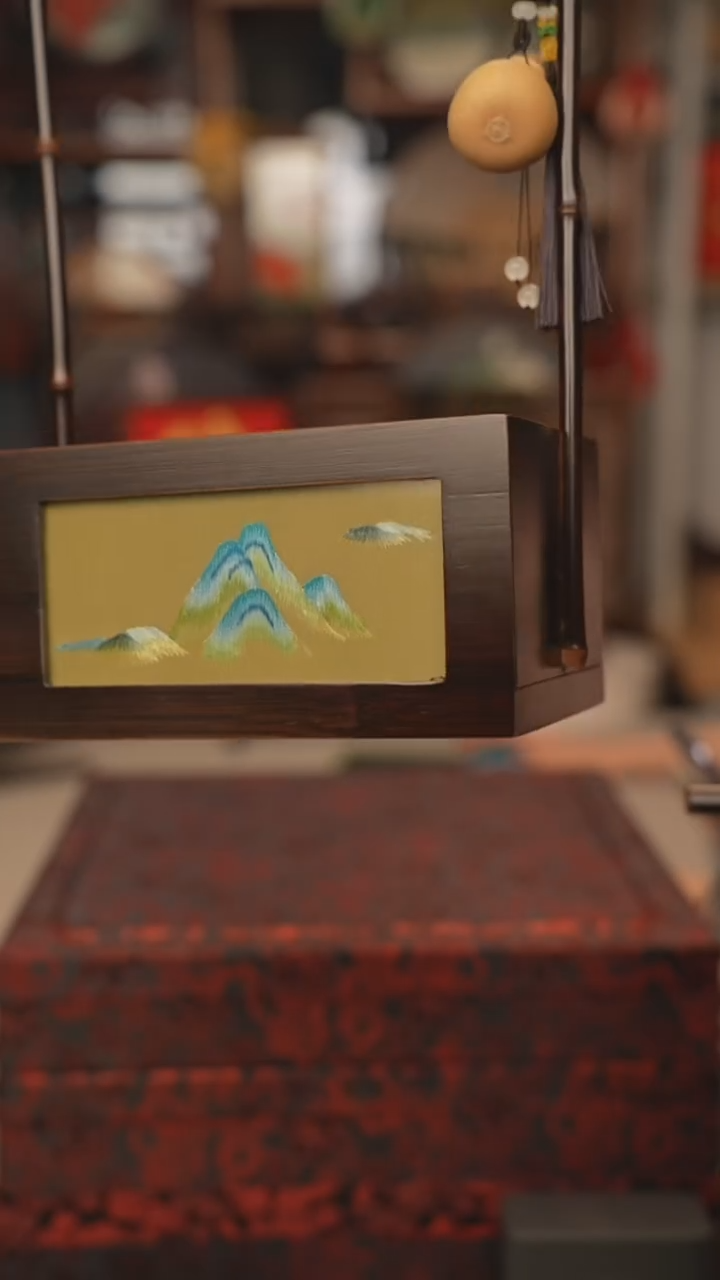 扇子纸巾盒 紫竹手柄 宽度18CM 高度30CM