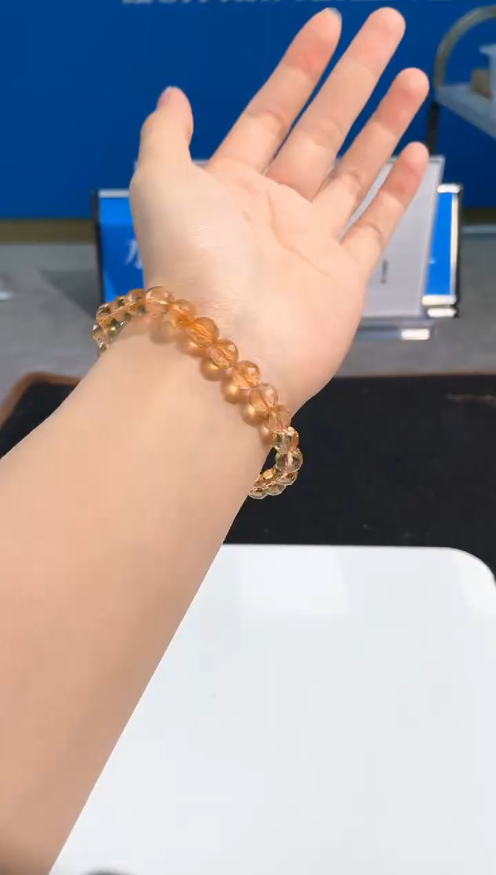 【闪购商品】水晶手链未镶嵌116号暴力黄切面款蹦迪珠8mm