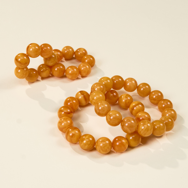 菲菲珠宝好*蜜蜡圆珠单圈手串约13mm手串/多样性发一