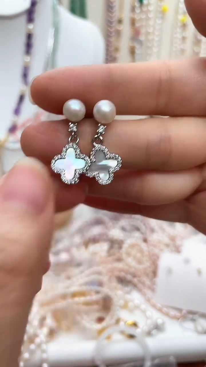 【闪购商品】淡水珍珠耳饰合金珍珠耳饰