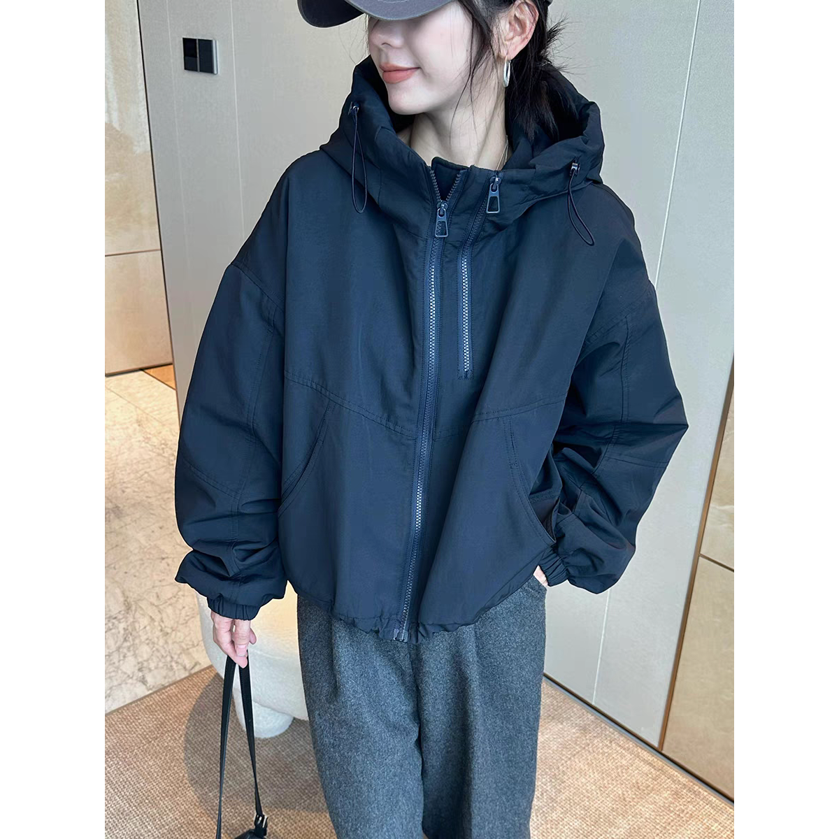 2024秋冬新款连帽厚款休闲外套8073