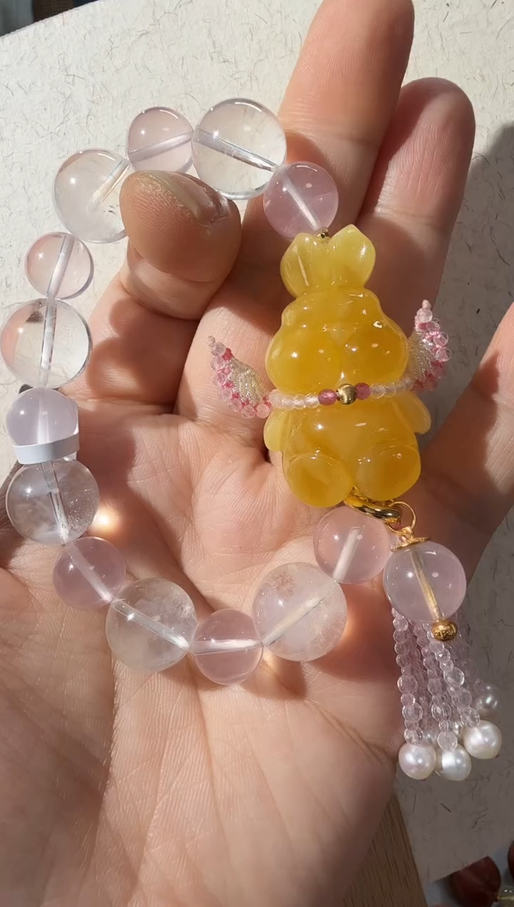未镶嵌蜜蜡手链蜜蜡小兔手链