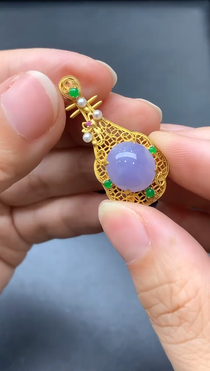 颈饰18K金镶嵌翡翠623中国好珍宝