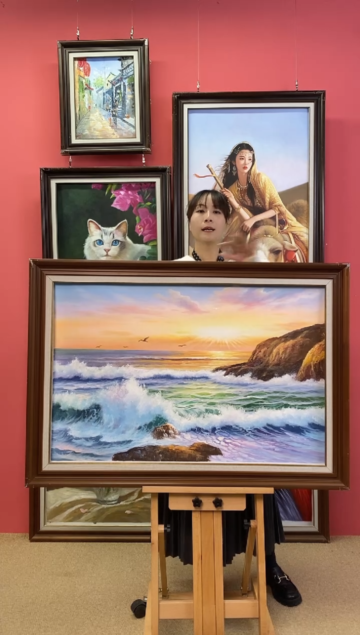 油画莲*里尺寸60*90画芯（不含框）