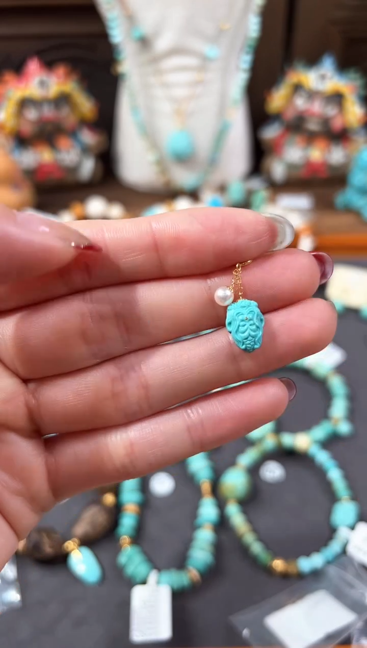 【闪购商品】绿松石提溜18K金镶嵌绿松石提溜