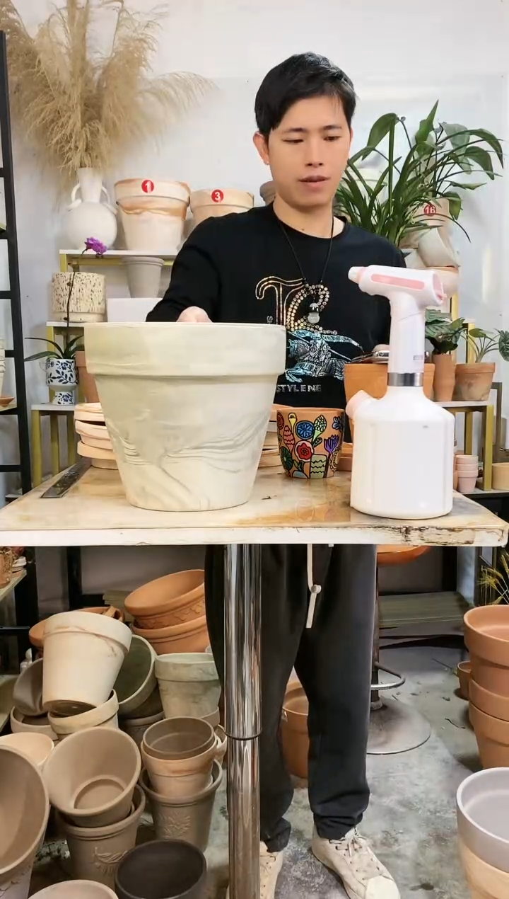 【闪购商品】红陶25*23绿白陶 1盆无托