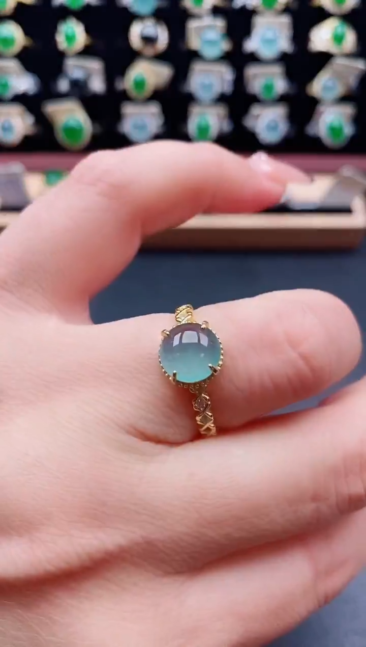 银S925镶嵌戒指翡翠1