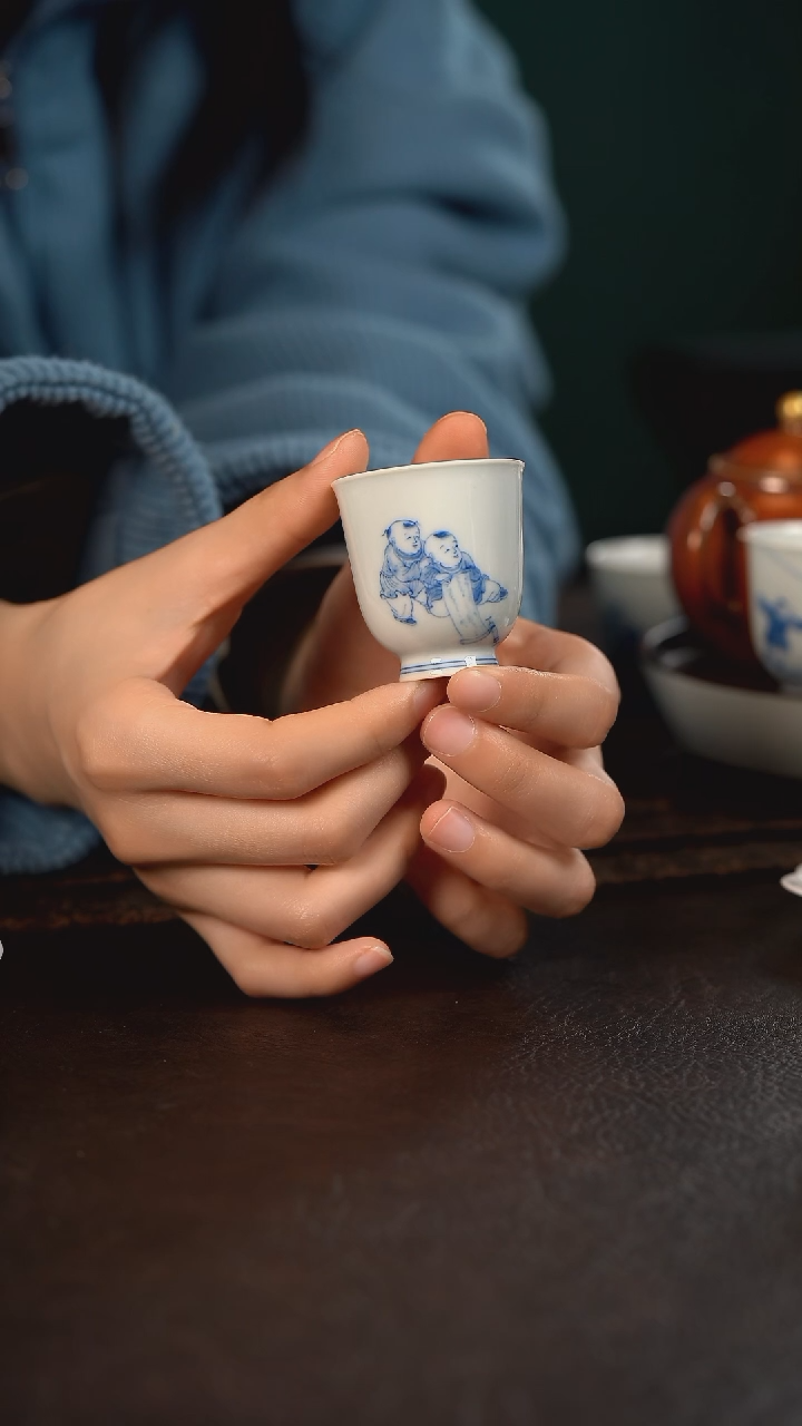 【闪购商品】杯聚澜堂童子赏画小闻香杯