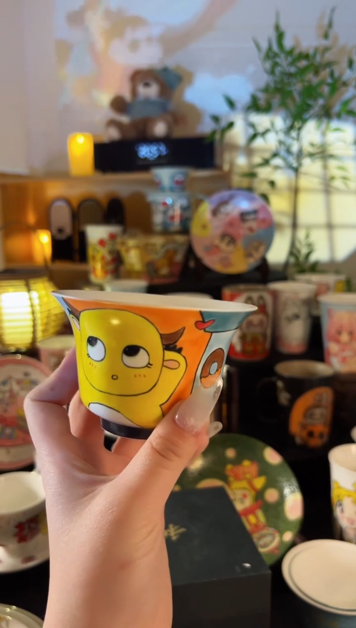 【闪购商品】摆件手工手绘陶瓷小杯杯