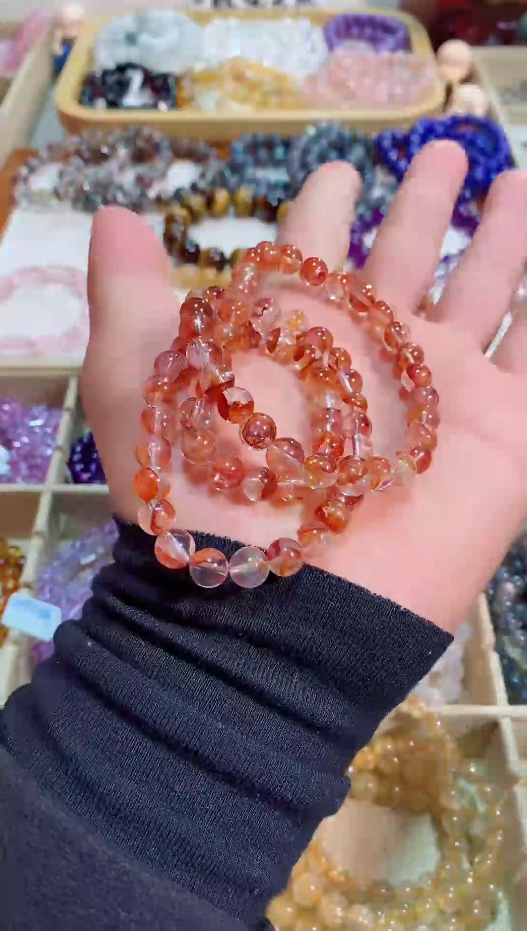 【闪购商品】水晶手链未镶嵌锦鲤胶花多圈 (多样性发其一）