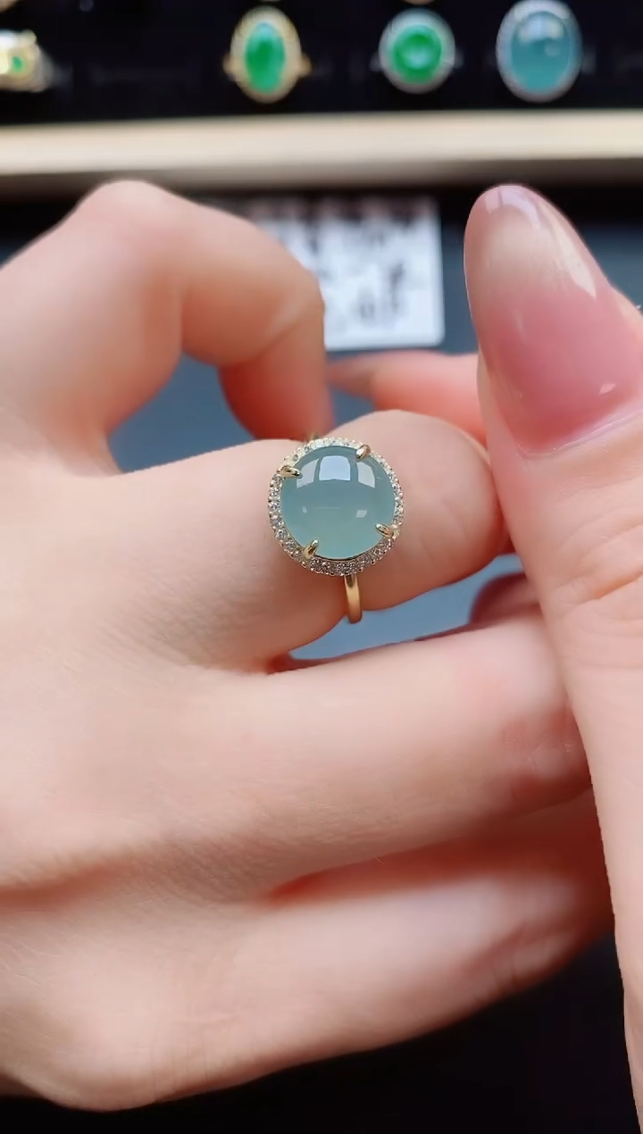 翡翠戒指银S925镶嵌321321