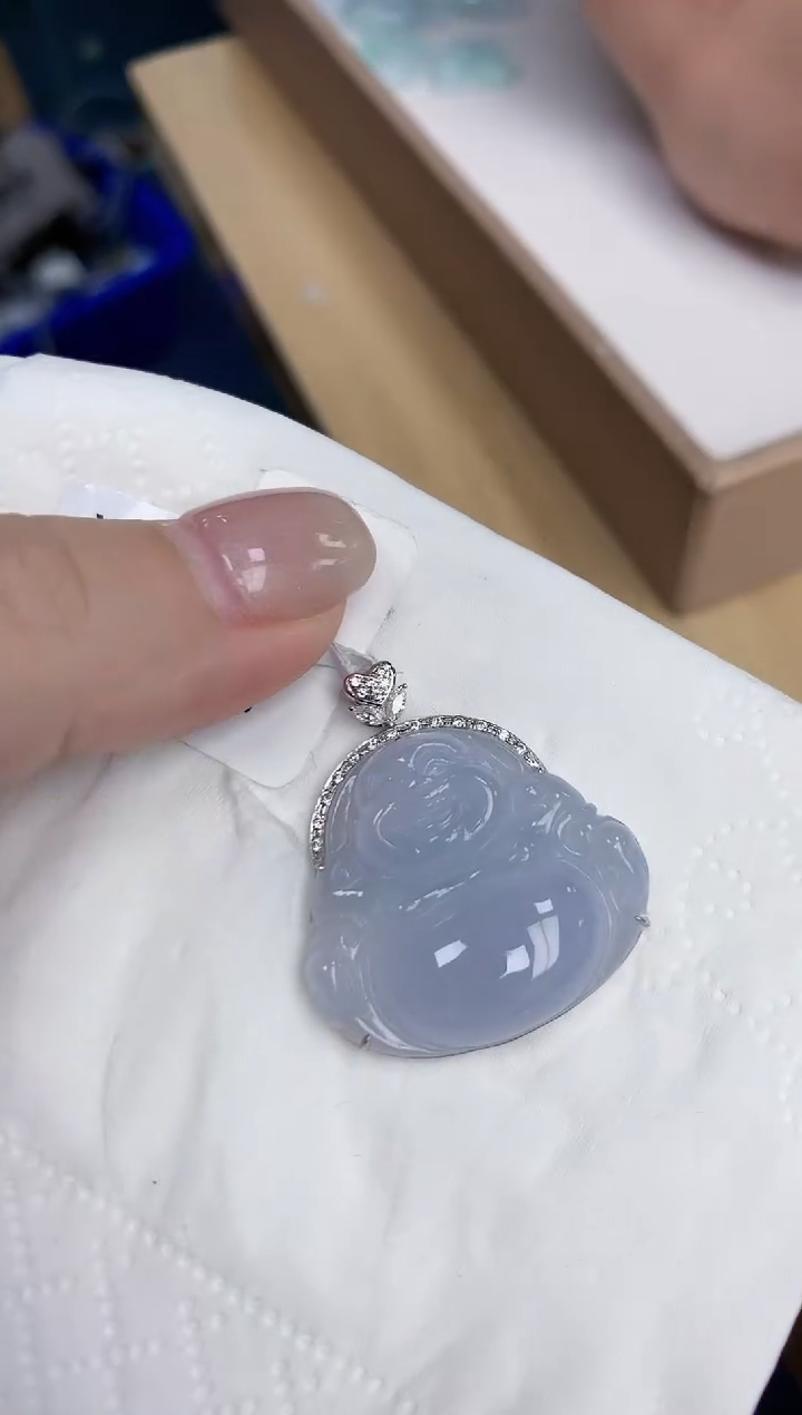【闪购商品】翡翠颈饰18K金镶嵌天然缅甸翡翠A货