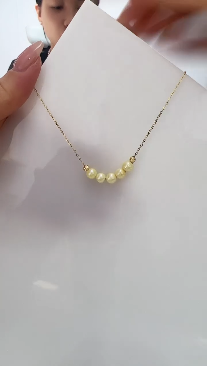 【闪购商品】海水珍珠DA银S925镶嵌c327 羽皇金套链 5