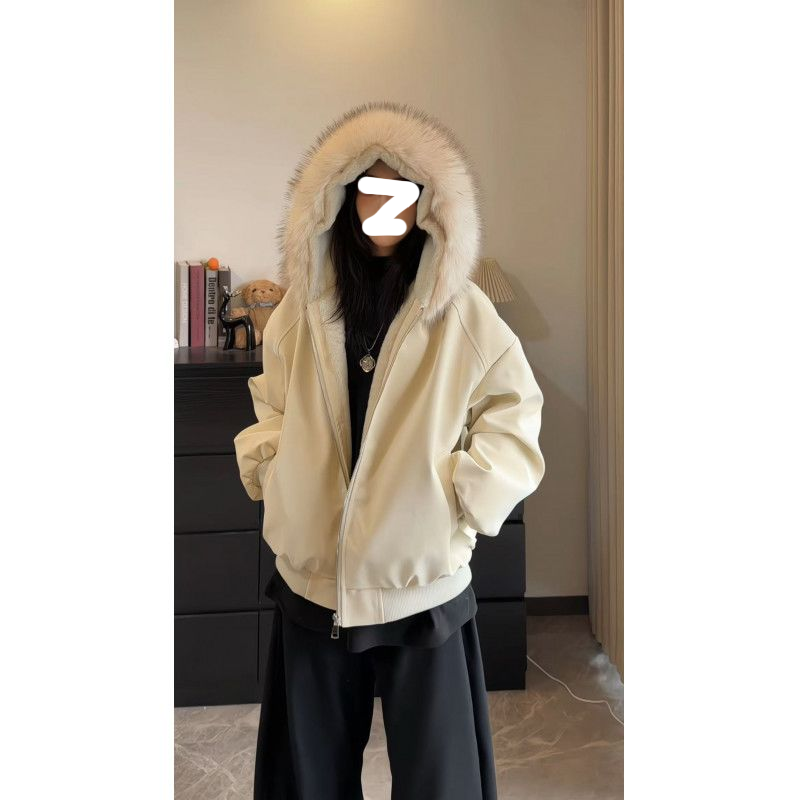 冬季新款加绒加厚款宽松型棉衣棉服百搭宽松大毛领上衣外套ins女