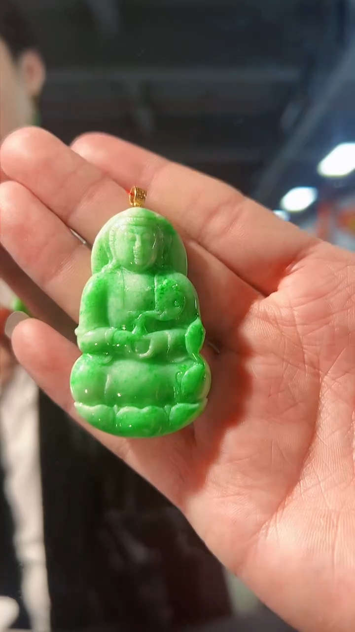 【闪购商品】翡翠颈饰18K金镶嵌缅料A货/支持复检/一件