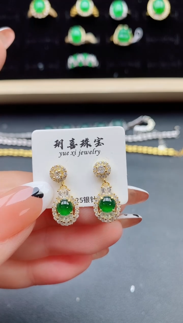 【闪购商品】翡翠戒指银S925镶嵌1321