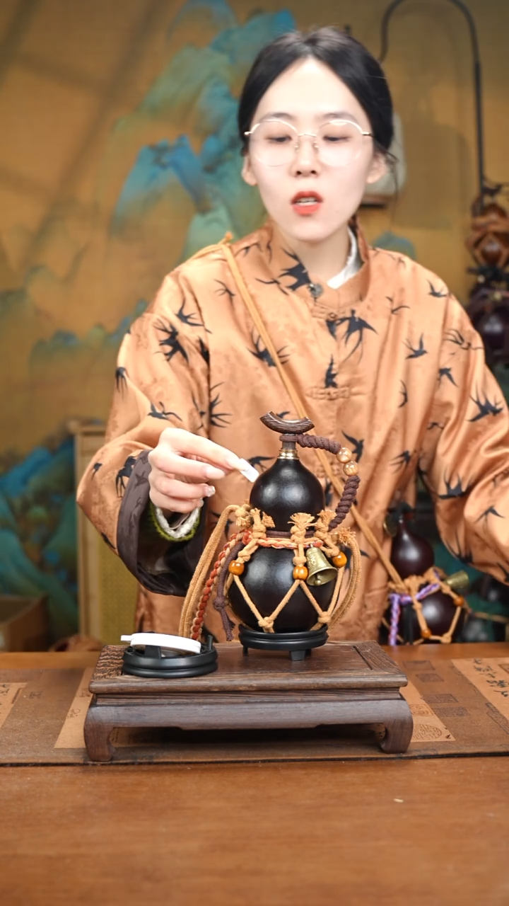 XZ038网兜款大漆酒葫芦（现货现发）