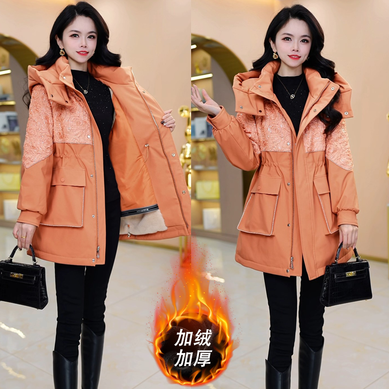 【加绒加厚】派克服气质时尚大气减龄收腰显瘦派克服M-4XL-28793