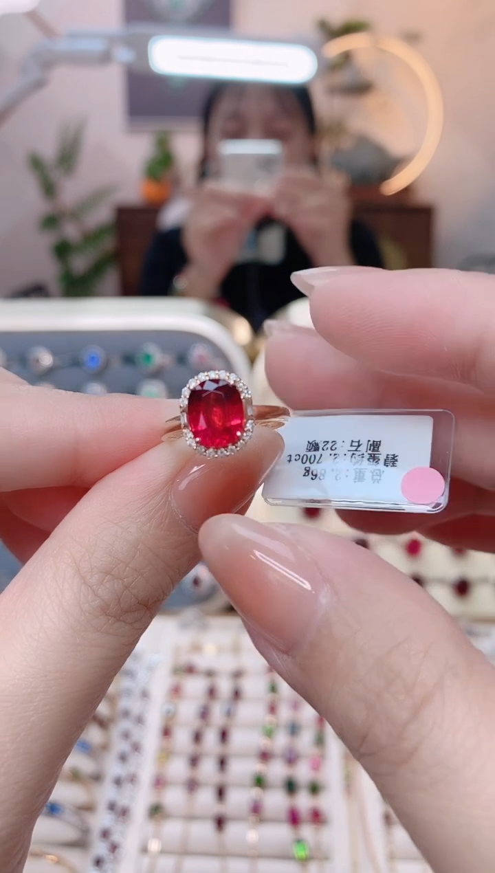 【闪购商品】碧玺18K金戒指18K金镶嵌1