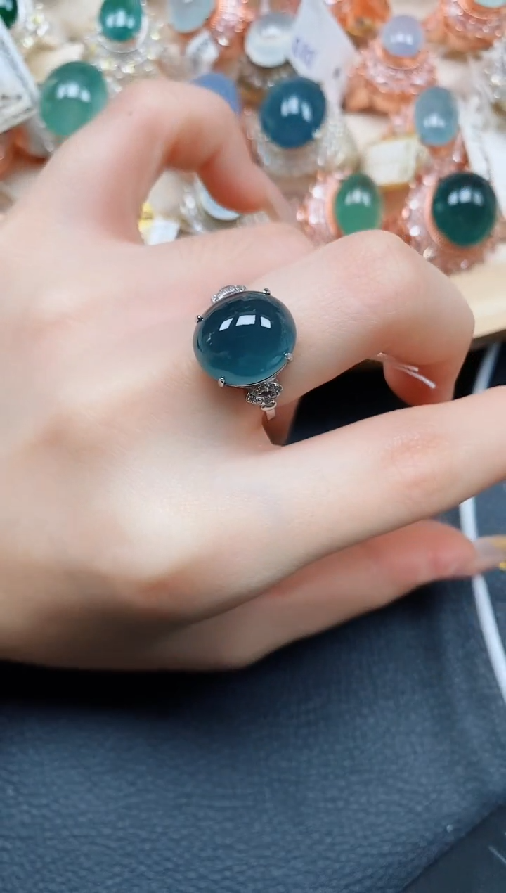 【闪购商品】翡翠戒指银S925镶嵌翡翠