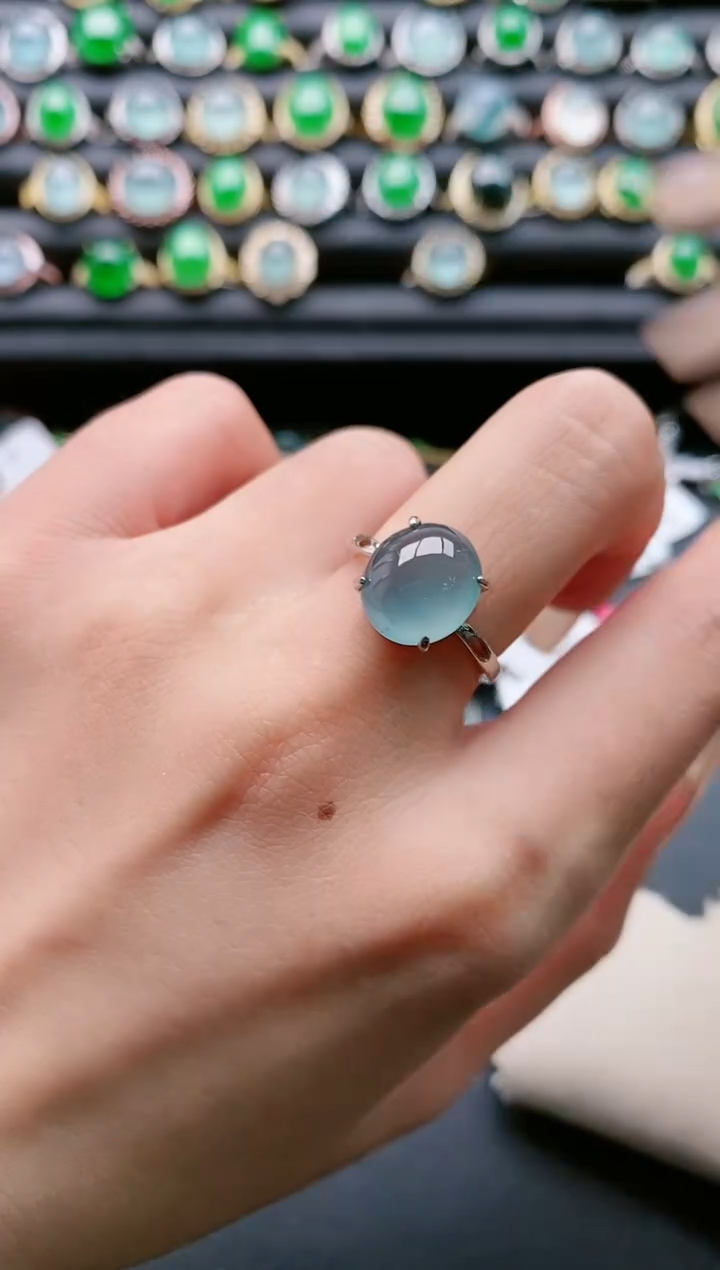 【闪购商品】翡翠戒指银S925镶嵌111111