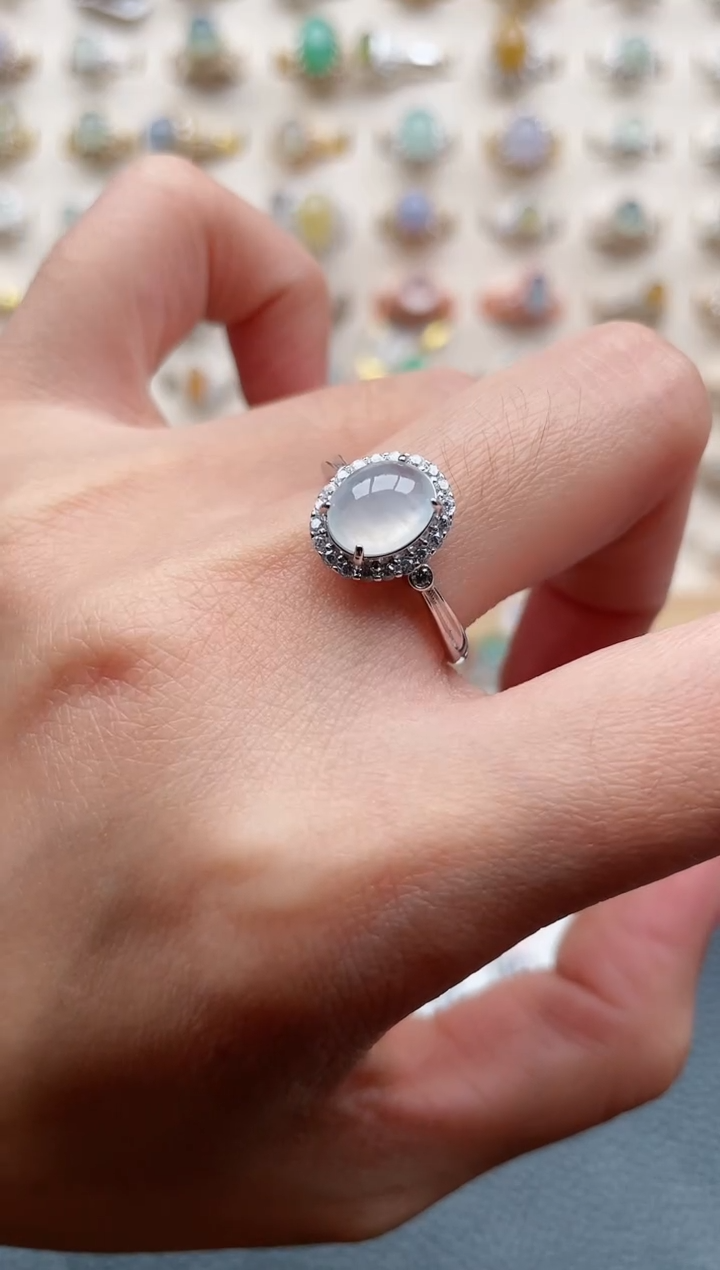 【闪购商品】翡翠戒指银S925镶嵌1111