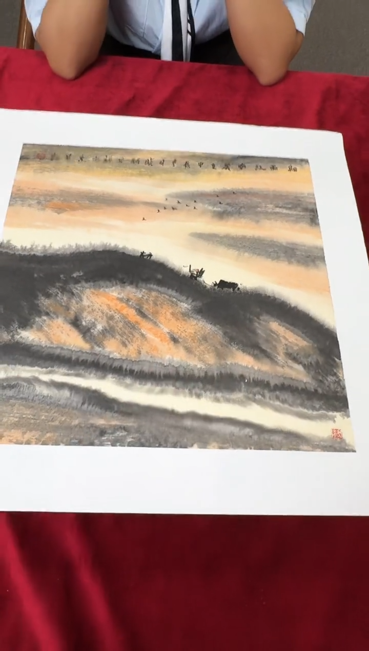 国画林晓丽老师1平尺《细雨江南》1带证书