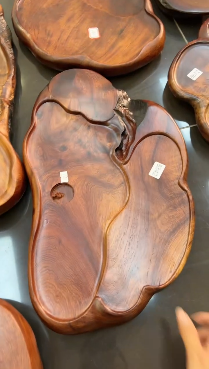 【闪购商品】大果紫檀（缅甸花梨）茶盘8842