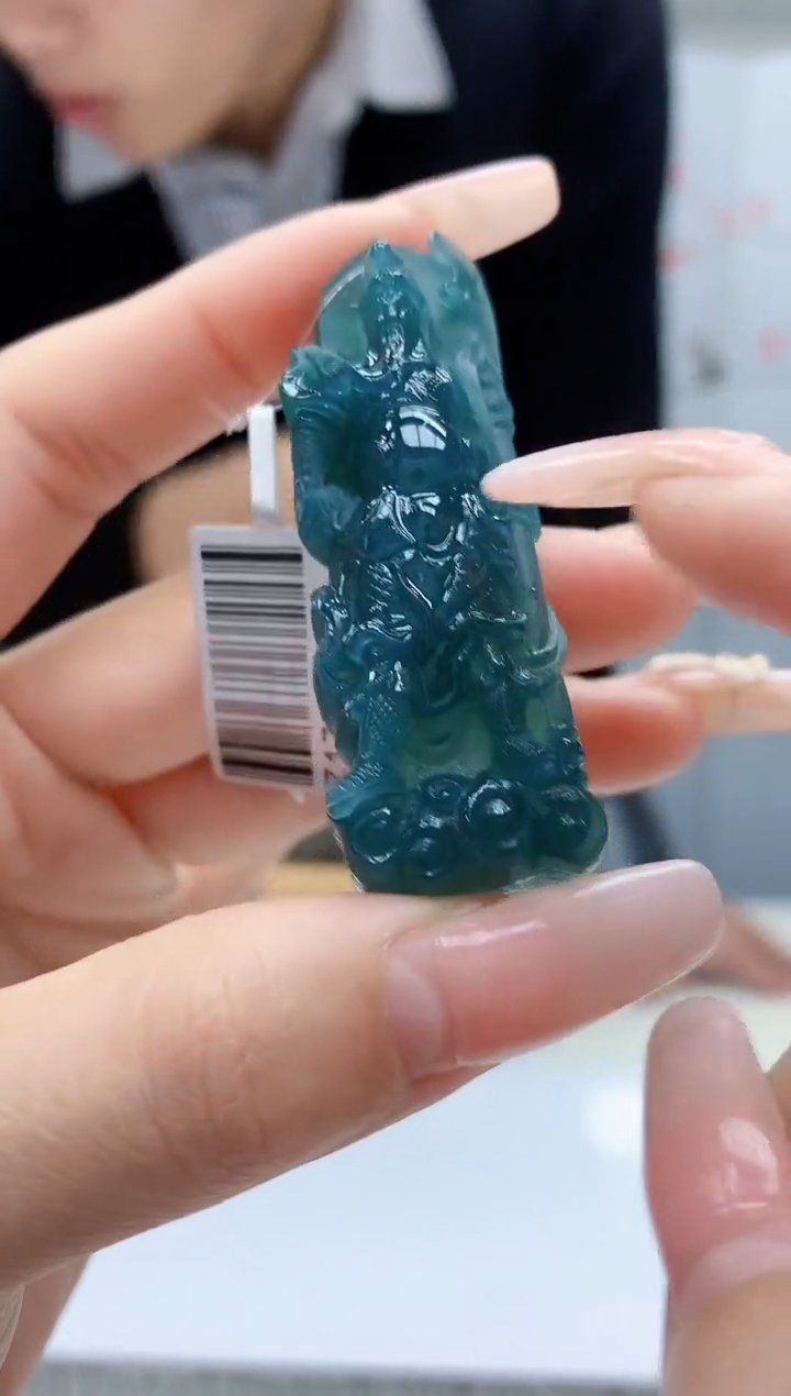 【闪购商品】定制翡翠未镶嵌5145lr-毛货挂件55赠珠链