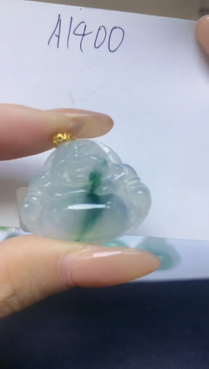 颈饰18K金镶嵌翡翠天然缅甸A货翡翠百元以上9元证书费自理