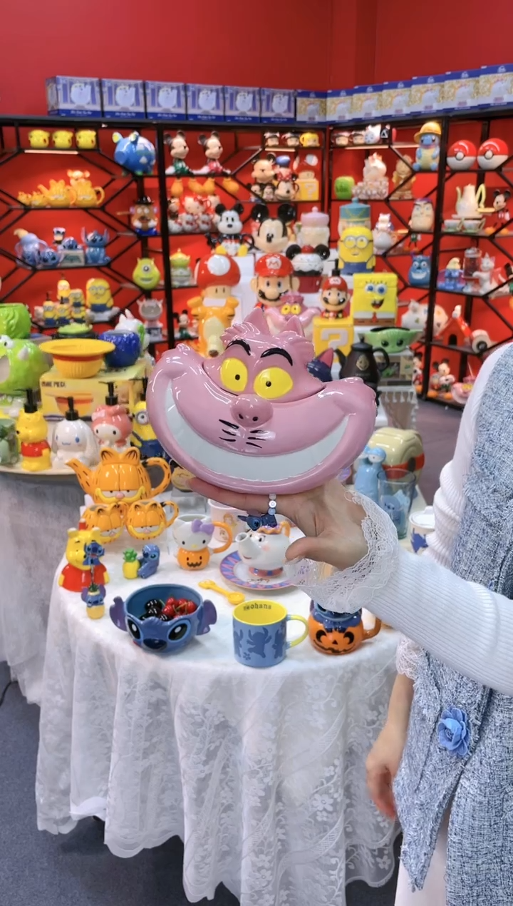 【闪购商品】.@@柴郡猫陶瓷储物罐（小