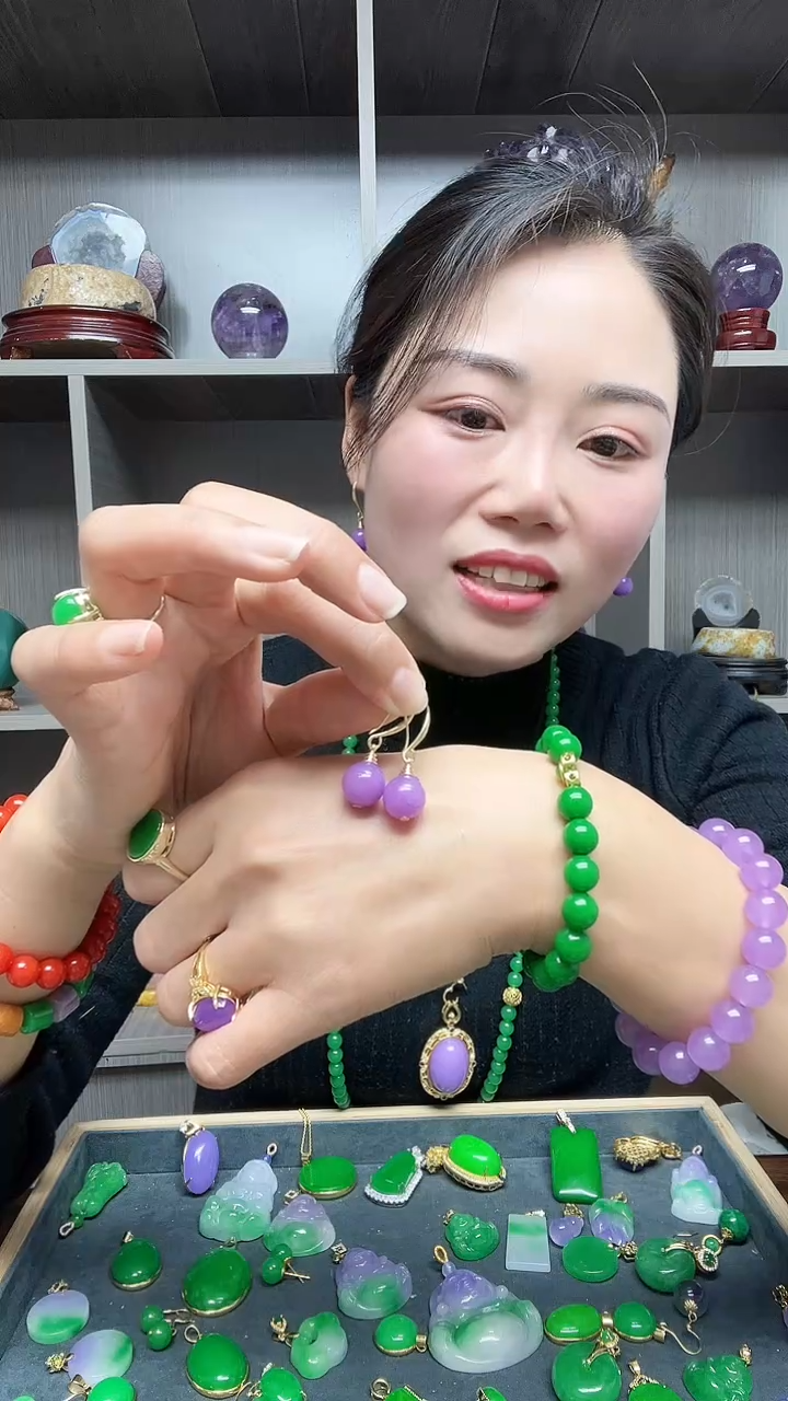 【闪购商品】翡翠耳饰14K金镶嵌耳饰