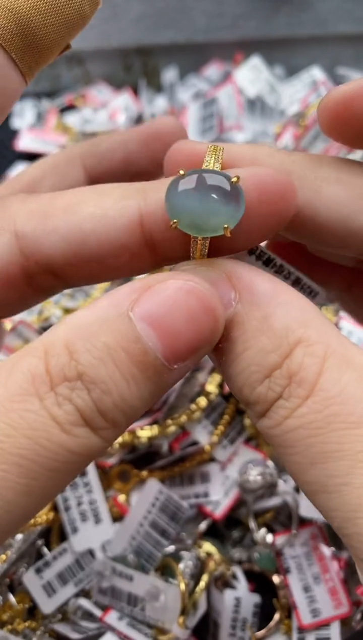 【闪购商品】翡翠戒指银S925镶嵌44444---7