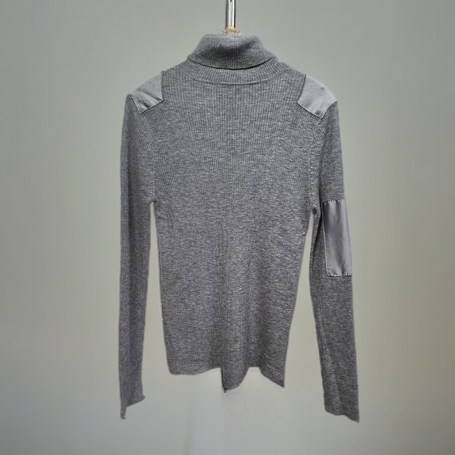 绒贝斯8990打底衫女春秋内搭可外穿高领拼接长袖针织修身上衣