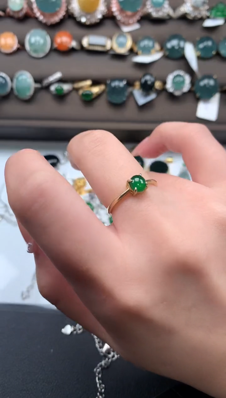 【闪购商品】翡翠戒指银S925镶嵌52141