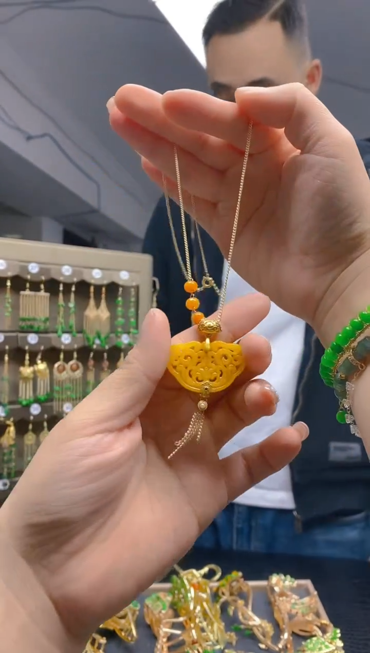 【闪购商品】翡翠耳饰合金0137翡翠锁骨链