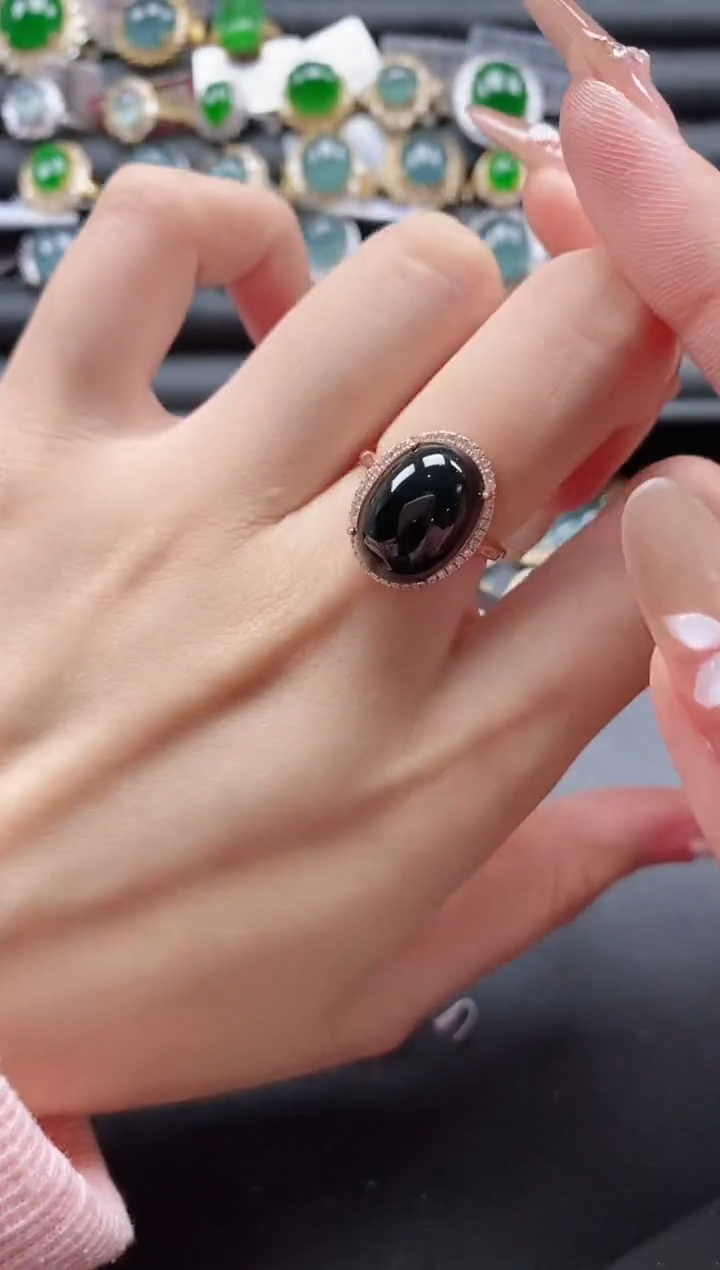 【闪购商品】翡翠戒指银S925镶嵌51151