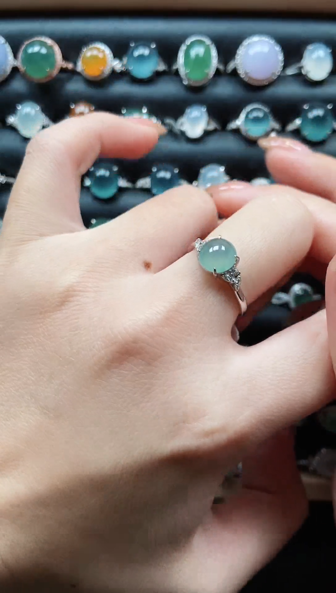 【闪购商品】翡翠戒指银S925镶嵌3333333