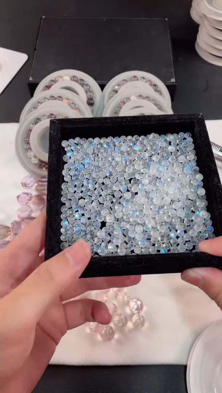 【闪购商品】水晶印度蓝月光5mm单珠未镶嵌多样性6颗