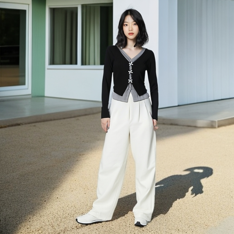 女装开衫春秋上衣休闲风时尚套装外搭针织套装短款法式裙子小香风