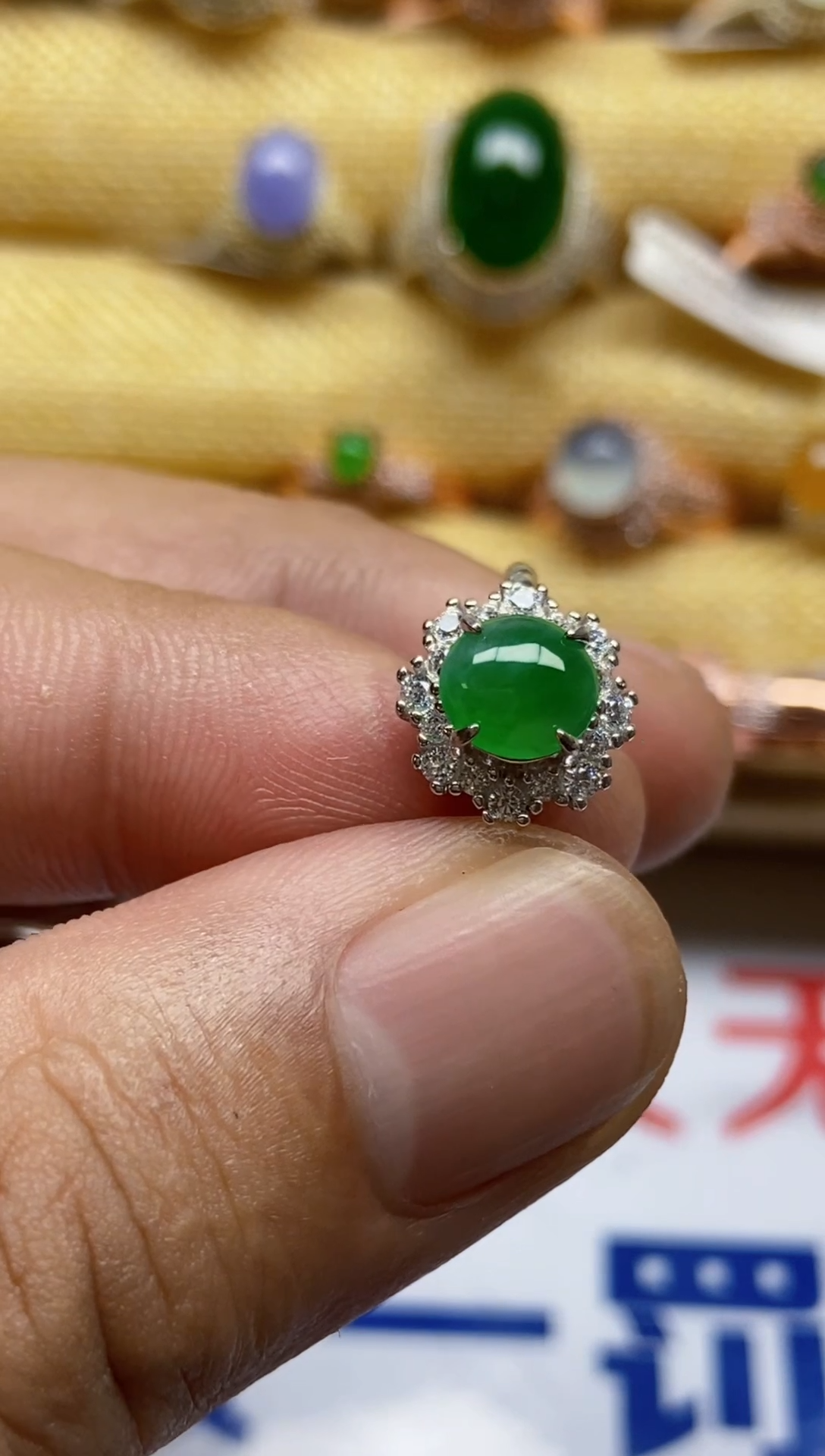 【闪购商品】翡翠戒指银S925镶嵌0000