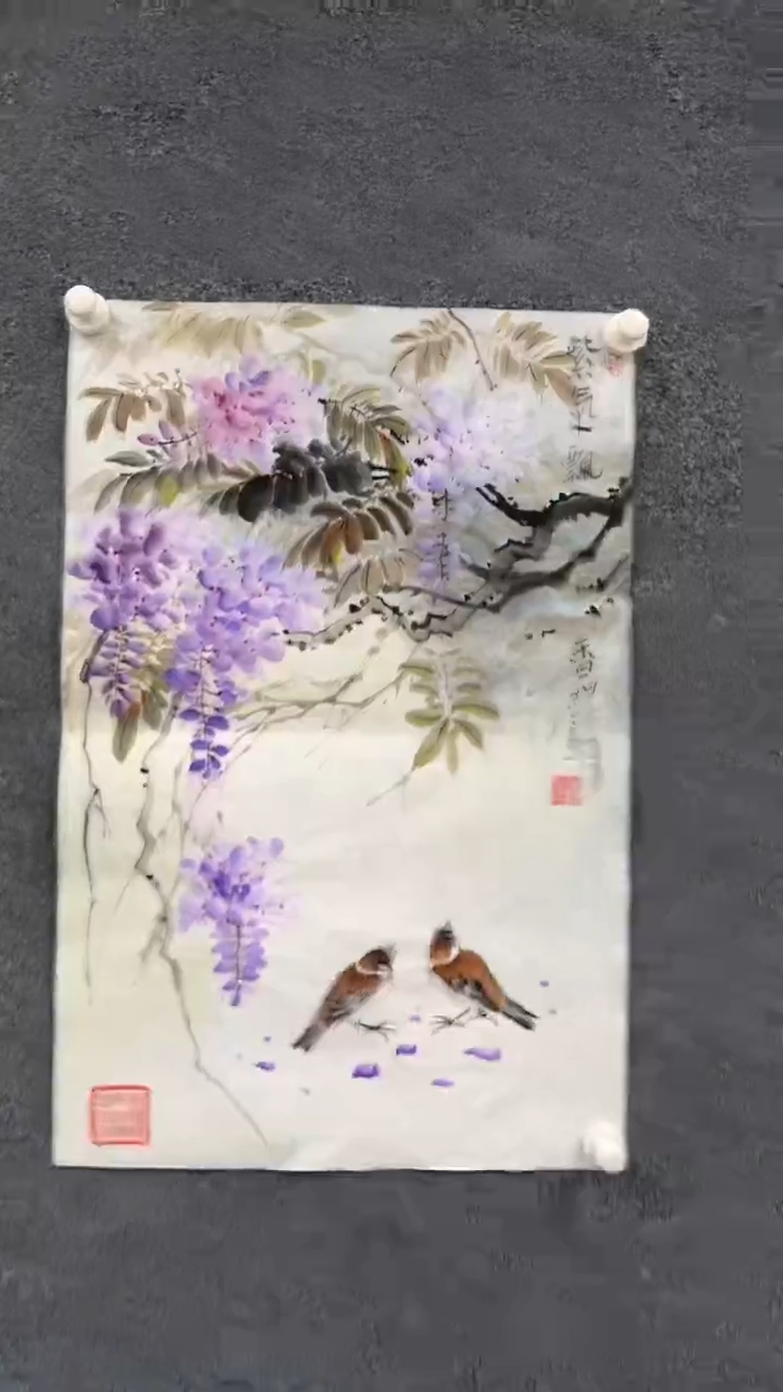 【闪购商品】国画2.15-郑志宗-四尺三开花鸟-51