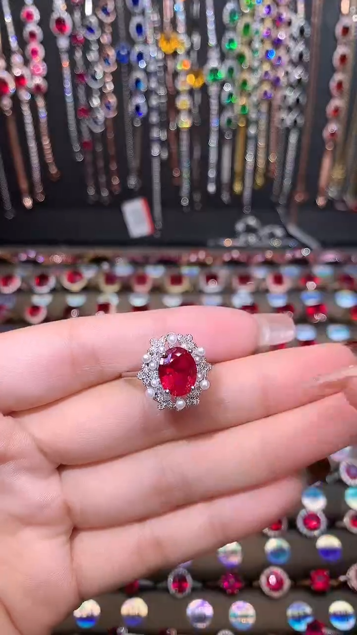 【闪购商品】红宝石戒指银S925镶嵌银