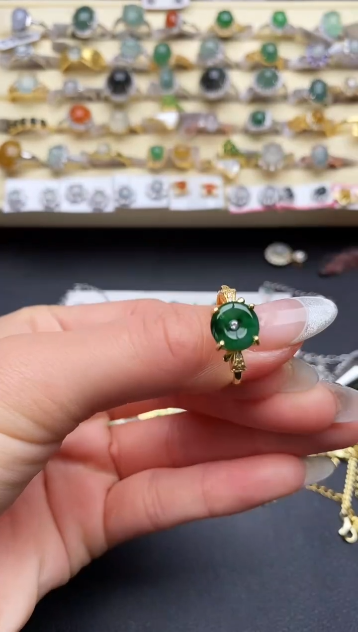 【闪购商品】翡翠戒指银S925镶嵌1111111+8