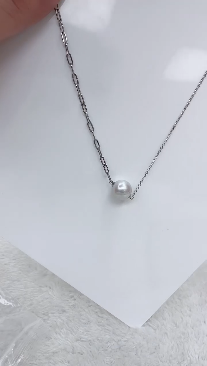 【闪购商品】淡水珍珠颈饰银S925镶嵌淡水珍珠项链