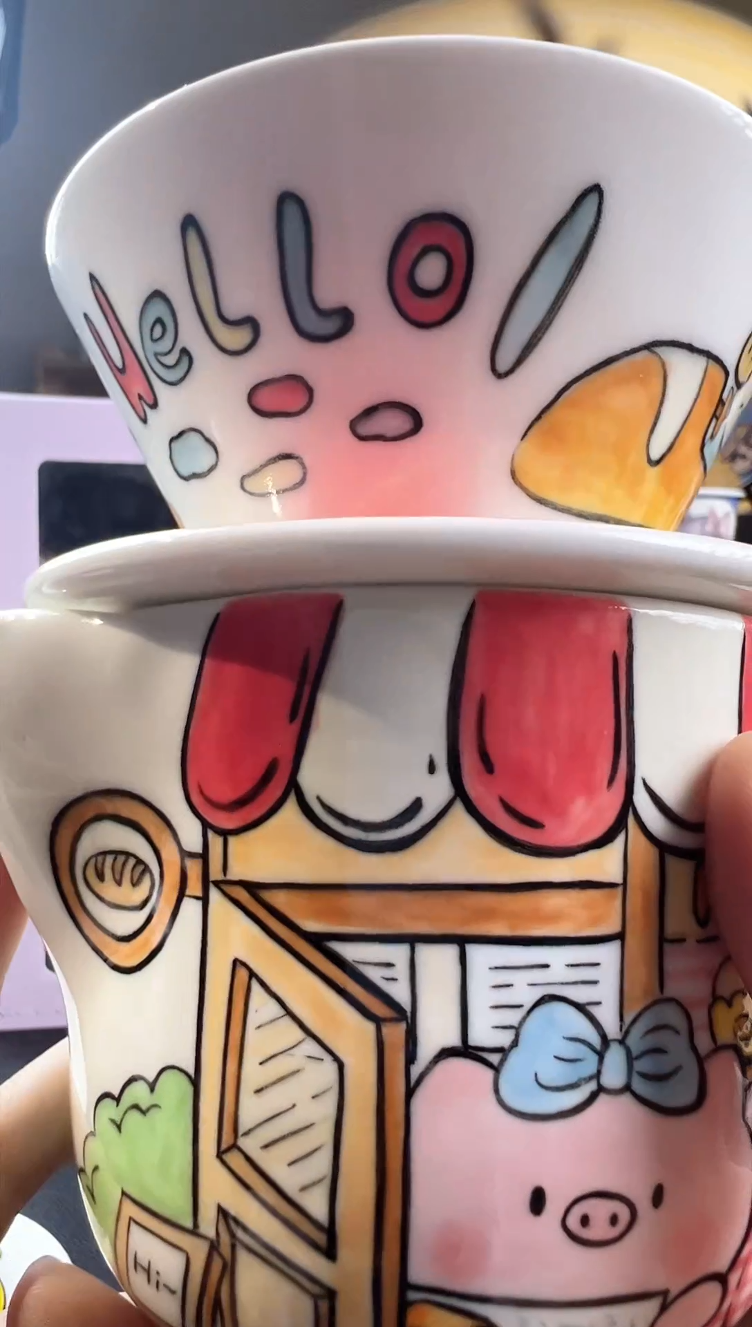 【闪购商品】摆件手工手绘陶瓷小杯杯